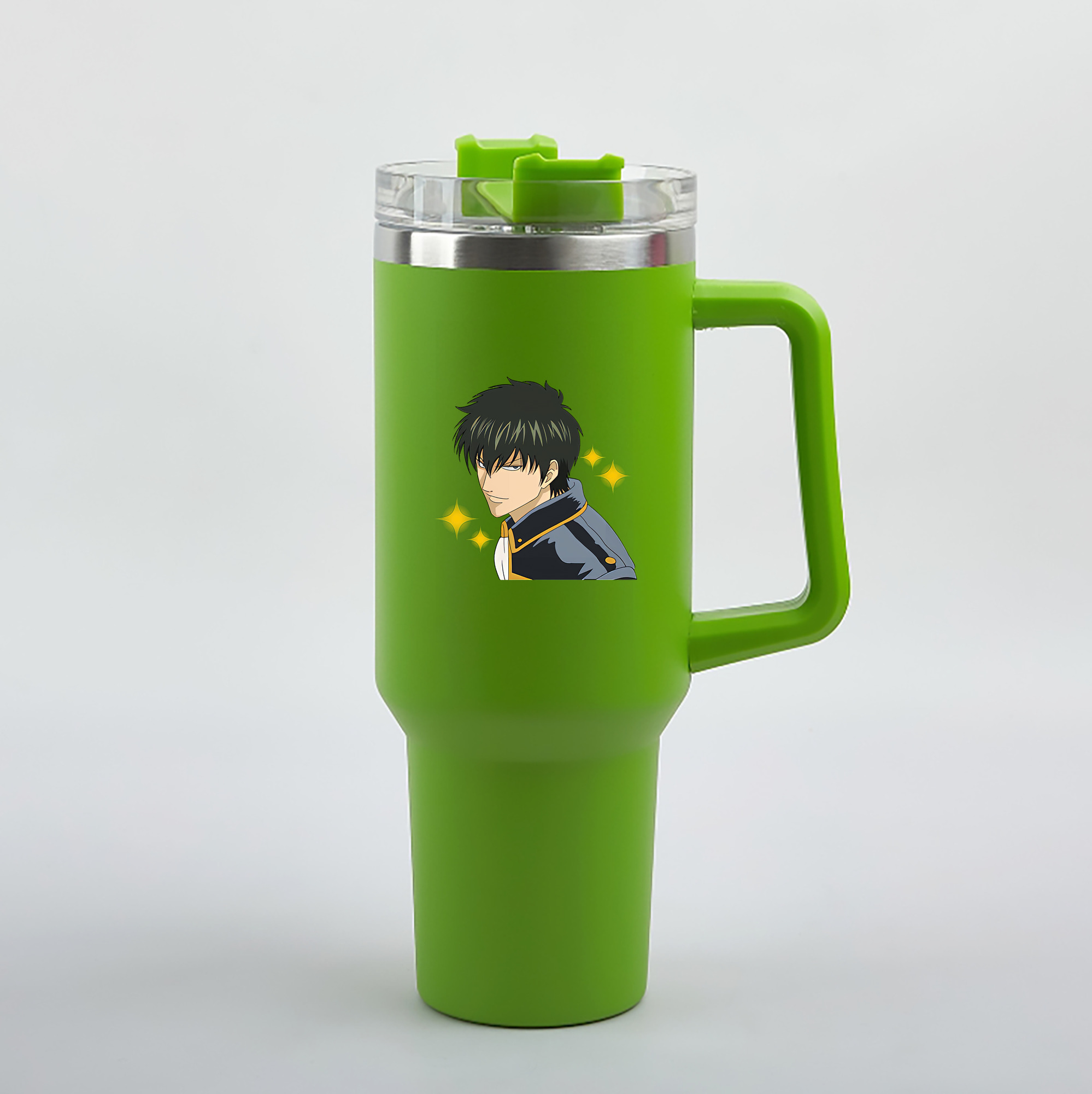 （画像用） ぎんたま 坂田銀時（さかたぎんとき） 神楽 志村新八（しむら しんぱち） GINTAMA Sakata Gintoki Kagura Shimura Shinpachi 1200mL車用タンブラー（カラープリント）